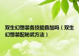 双生幻想装备技能叠加吗（双生幻想装配秘武方法）