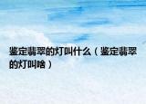 鉴定翡翠的灯叫什么（鉴定翡翠的灯叫啥）