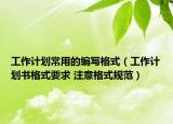 工作计划常用的编写格式（工作计划书格式要求 注意格式规范）