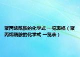 聚丙烯酰胺的化学式 一览表格（聚丙烯酰胺的化学式 一览表）
