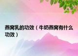 燕窝乳的功效（牛奶燕窝有什么功效）