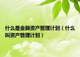 什么是金融资产管理计划（什么叫资产管理计划）