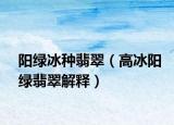 阳绿冰种翡翠（高冰阳绿翡翠解释）