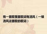 有一首歌里面歌词有清风（一缕清风这首歌的歌词）