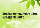 浙江秋天是否可以种葱籽（浙江秋天是否可以种葱）