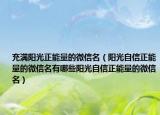 充满阳光正能量的微信名（阳光自信正能量的微信名有哪些阳光自信正能量的微信名）