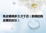 陈皮要晒多久才干透（新晒的陈皮要的时长）