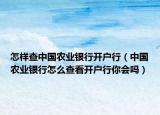 怎样查中国农业银行开户行（中国农业银行怎么查看开户行你会吗）