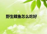 野生鲤鱼怎么吃好