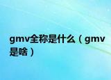 gmv全称是什么（gmv是啥）