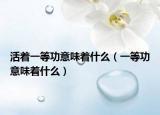 活着一等功意味着什么（一等功意味着什么）