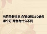 当日最新消息 白猫贷和360借条哪个好 两者有什么不同