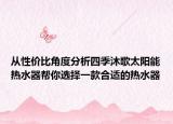从性价比角度分析四季沐歌太阳能热水器帮你选择一款合适的热水器