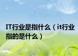 IT行业是指什么（it行业指的是什么）