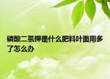 磷酸二氢钾是什么肥料叶面用多了怎么办