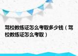 驾校教练证怎么考取多少钱（驾校教练证怎么考取）