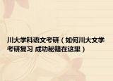 川大学科语文考研（如何川大文学考研复习 成功秘籍在这里）