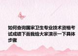 如何查询国家卫生专业技术资格考试成绩下面我给大家演示一下具体步骤
