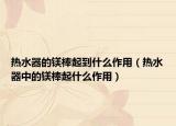 热水器的镁棒起到什么作用（热水器中的镁棒起什么作用）