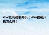 vivo如何强制开机（vivo强制开机怎么开）