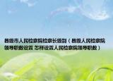 县级市人民检察院检察长级别（县级人民检察院领导职数设置 怎样设置人民检察院领导职数）