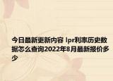 今日最新更新内容 lpr利率历史数据怎么查询2022年8月最新报价多少