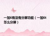 一加6有没有分屏功能（一加6t怎么分屏）