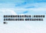 最新房屋维修基金收费标准（房屋维修基金收费的标准有哪些 维修资金的收取比例）