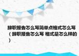 辞职报告怎么写简单点格式怎么写（辞职报告怎么写 格式是怎么样的）