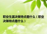 职业生涯决策特点是什么（职业决策特点是什么）