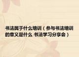书法属于什么培训（参与书法培训的意义是什么 书法学习分享会）