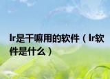 lr是干嘛用的软件（lr软件是什么）