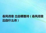 春风得意 出自哪首诗（春风得意出自什么诗）