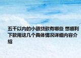 五千以内的小额贷款有哪些 想顺利下款用这几个具体情况详细内容介绍