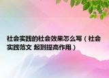 社会实践的社会效果怎么写（社会实践范文 起到提高作用）