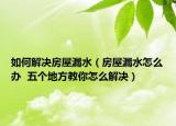 如何解决房屋漏水（房屋漏水怎么办  五个地方教你怎么解决）
