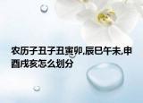农历子丑子丑寅卯,辰巳午未,申酉戌亥怎么划分