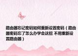 路由器忘记密码如何重新设置密码（路由器密码忘了怎么办学会这招 不用重新设置路由器）