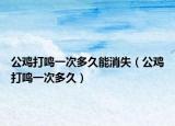 公鸡打鸣一次多久能消失（公鸡打鸣一次多久）