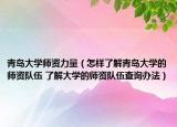 青岛大学师资力量（怎样了解青岛大学的师资队伍 了解大学的师资队伍查询办法）
