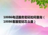 10086电话服务密码如何查询（10086客服密码怎么查）