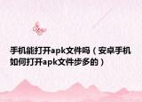 手机能打开apk文件吗（安卓手机如何打开apk文件步多的）