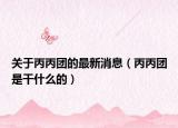 关于丙丙团的最新消息（丙丙团是干什么的）