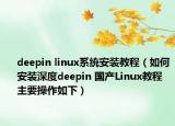deepin linux系统安装教程（如何安装深度deepin 国产Linux教程 主要操作如下）
