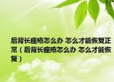 后背长痤疮怎么办 怎么才能恢复正常（后背长痤疮怎么办 怎么才能恢复）