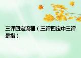 三评四定流程（三评四定中三评是指）