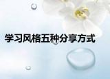 学习风格五种分享方式