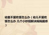 幼童不爱吃饭怎么办（幼儿不爱吃饭怎么办 几个小妙招解决妈妈困惑）