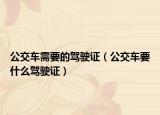 公交车需要的驾驶证（公交车要什么驾驶证）