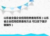 山东省全国企业信用信息查询系统（山东省企业信用信息查询方法 可以按下面步骤操作）